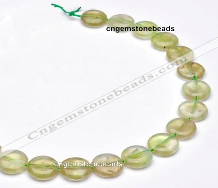 CPR09 A grade 16mm flat round natural prehnite gemstone beads