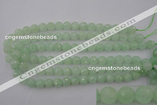 CPR114 15.5 inches 12mm faceted round natural prehnite beads wholesale