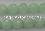 CPR115 15.5 inches 14mm faceted round natural prehnite beads wholesale