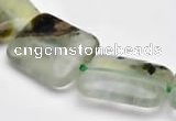 CPR14 A- grade 13*18mm rectangle natural Prehnite gemstone beads