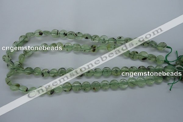 CPR212 15.5 inches 12mm flat round natural prehnite beads wholesale