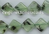 CPR238 15.5 inches 12*12mm diamond natural prehnite beads wholesale