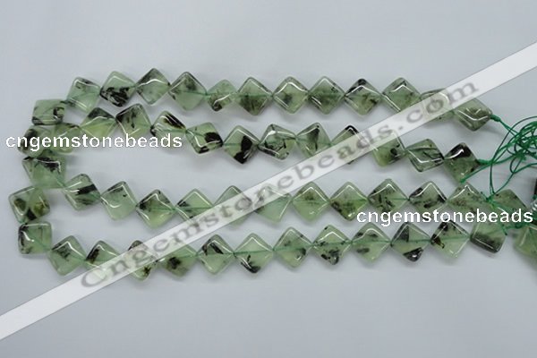 CPR238 15.5 inches 12*12mm diamond natural prehnite beads wholesale