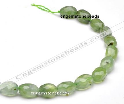 CPR24 A grade 11*15mm faceted pebble shape natural Prehnite bead