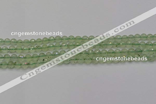 CPR333 15.5 inches 6mm faceted round natural prehnite beads