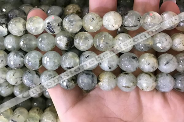 CPR354 15.5 inches 13mm faceted round prehnite beads wholesale