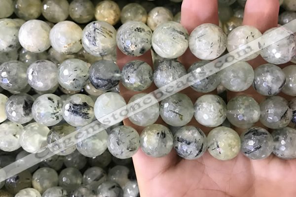 CPR355 15.5 inches 14mm faceted round prehnite beads wholesale