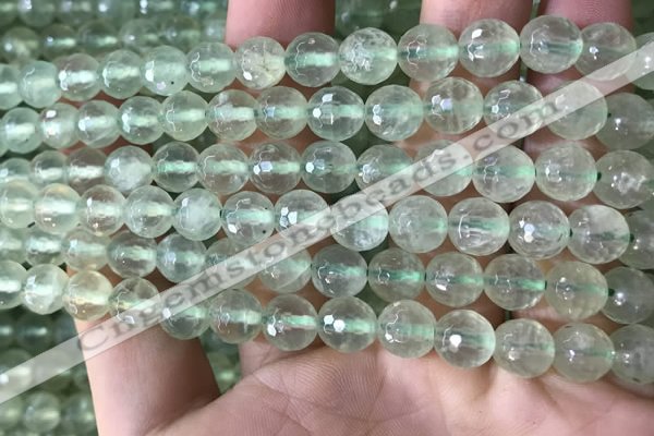 CPR362 15.5 inches 8mm faceted round prehnite gemstone beads