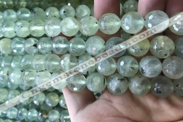 CPR364 15.5 inches 12mm faceted round prehnite gemstone beads