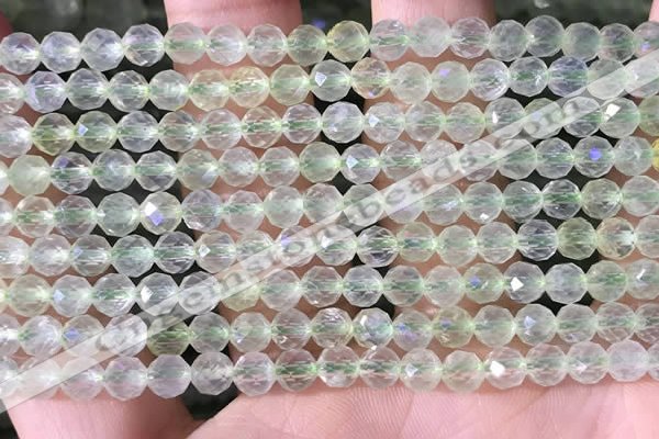 CPR375 15.5 inches 5mm faceted nuggets prehnite gemstone beads