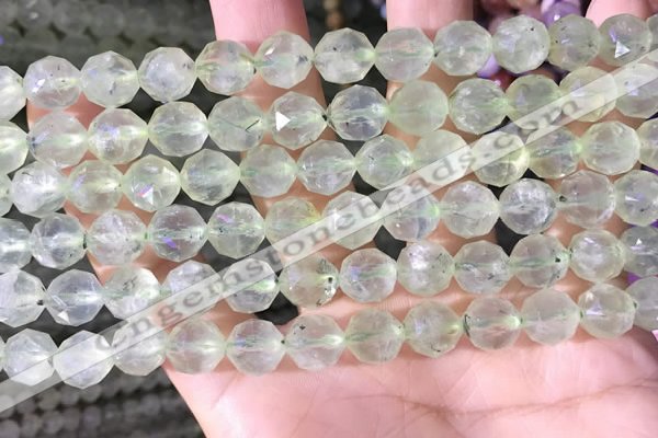 CPR377 15.5 inches 8mm faceted nuggets prehnite gemstone beads