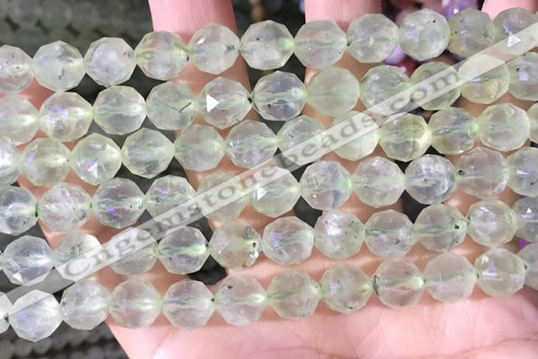 CPR378 15.5 inches 10mm faceted nuggets prehnite gemstone beads