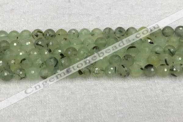 CPR410 15.5 inches 6mm faceted round prehnite gemstone beads