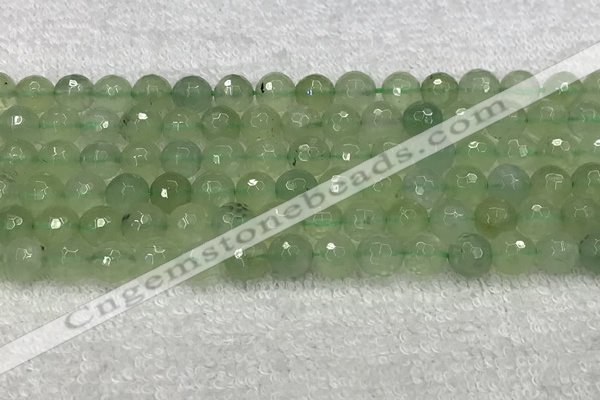 CPR416 15.5 inches 8mm faceted round natural prehnite beads