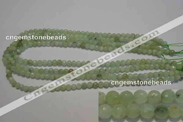 CPR51 15.5 inches 6mm faceted round natural prehnite beads