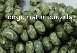 CPS02 15.5 inches 6*10mm rondelle green peacock stone beads wholesale