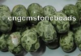 CPS03 15.5 inches 13*18mm rondelle green peacock stone beads wholesale