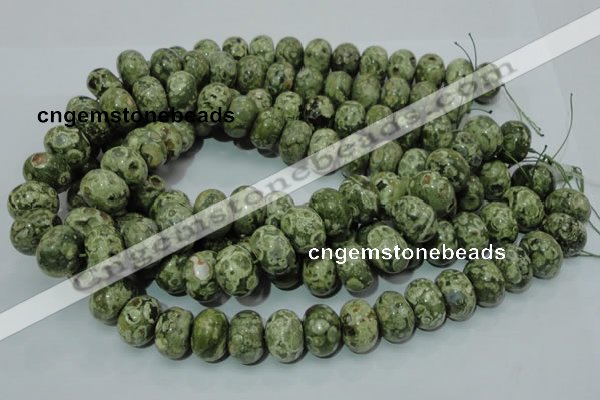 CPS03 15.5 inches 13*18mm rondelle green peacock stone beads wholesale