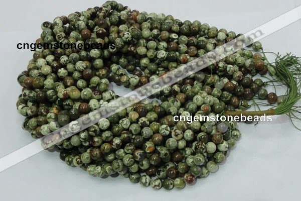 CPS05 15.5 inches 8mm round green peacock stone beads wholesale