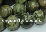 CPS08 15.5 inches 18mm round green peacock stone beads wholesale