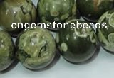 CPS09 15.5 inches 20mm round green peacock stone beads wholesale