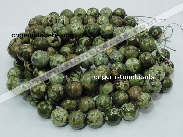 CPS09 15.5 inches 20mm round green peacock stone beads wholesale