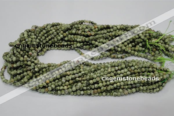 CPS110 15.5 inches 4mm round green peacock stone beads wholesale