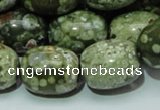 CPS16 15.5 inches 16*20mm egg-shaped green peacock stone beads