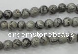 CPT102 15.5 inches 6mm round grey picture jasper beads