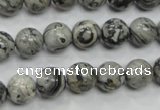 CPT104 15.5 inches 10mm round grey picture jasper beads