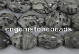 CPT171 15.5 inches 13*18mm oval grey picture jasper beads