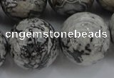 CPT191 15.5 inches 16mm round grey picture jasper beads wholesale