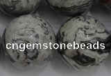 CPT192 15.5 inches 18mm round grey picture jasper beads wholesale