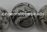 CPT193 15.5 inches 20mm round grey picture jasper beads wholesale