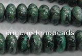 CPT200 15.5 inches 8*14mm rondelle green picture jasper beads