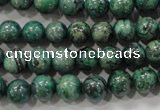 CPT205 15.5 inches 8mm round green picture jasper beads