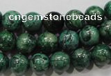 CPT206 15.5 inches 10mm round green picture jasper beads