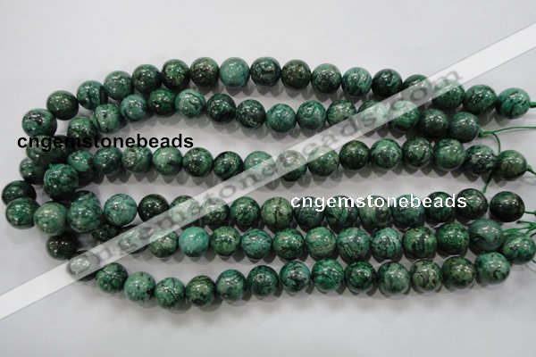 CPT207 15.5 inches 12mm round green picture jasper beads