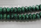 CPT222 15.5 inches 5*8mm faceted rondelle green picture jasper beads