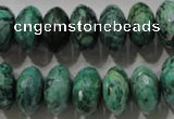 CPT225 15.5 inches 9*16mm faceted rondelle green picture jasper beads