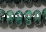 CPT226 15.5 inches 10*18mm faceted rondelle green picture jasper beads