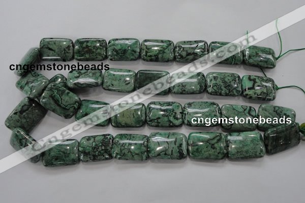 CPT250 15.5 inches 18*25mm rectangle green picture jasper beads