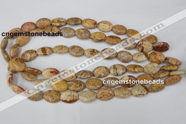 CPT251 15.5 inches 13*18mm oval picture jasper beads wholesale