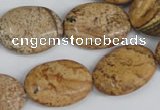 CPT252 15.5 inches 15*20mm oval picture jasper beads wholesale