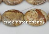 CPT253 15.5 inches 18*25mm oval picture jasper beads wholesale