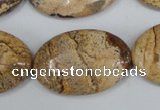 CPT254 15.5 inches 20*30mm oval picture jasper beads wholesale