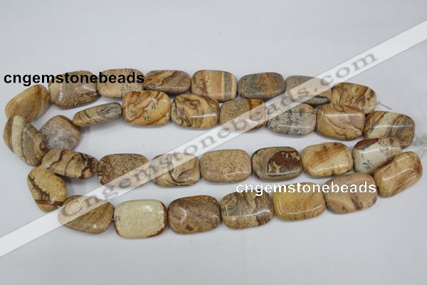 CPT261 15.5 inches 18*25mm rectangle picture jasper beads wholesale