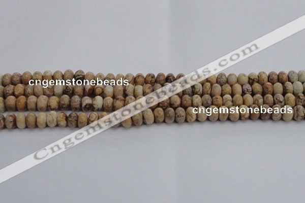 CPT270 15.5 inches 5*8mm rondelle picture jasper beads wholesale