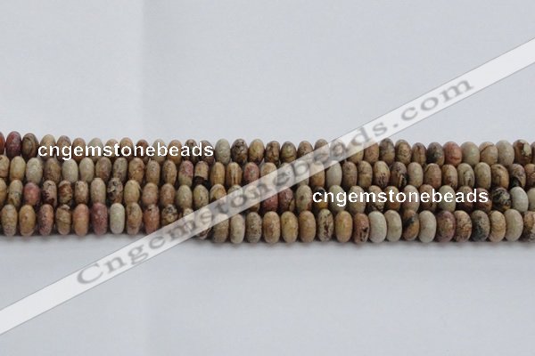 CPT271 15.5 inches 6*10mm rondelle picture jasper beads wholesale
