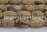 CPT272 15.5 inches 8*12mm rice picture jasper beads wholesale